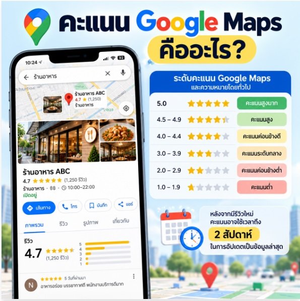 คะแนน Google Maps คืออะไรและมีความหมายอย่างไร