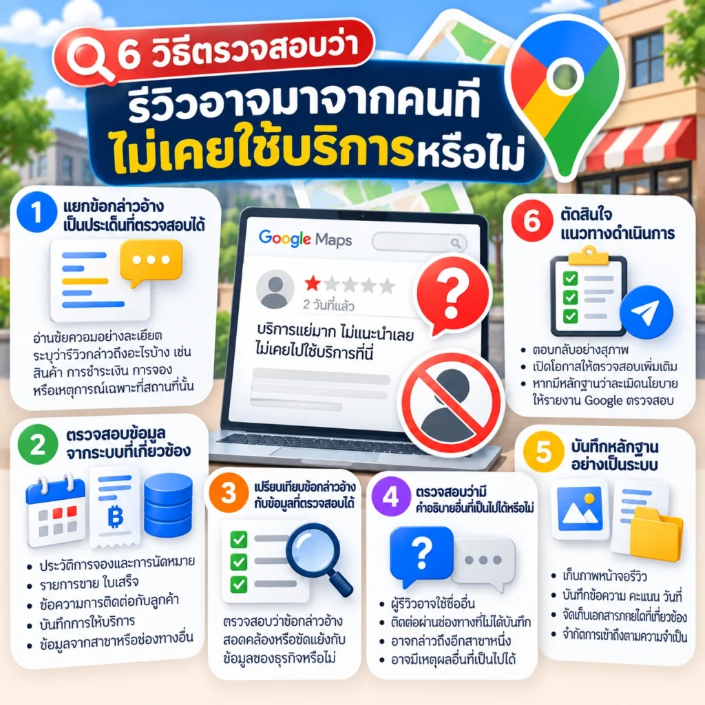 6 วิธีตรวจสอบรีวิวบน Google Maps ที่อาจมาจากคนที่ไม่เคยใช้บริการ
