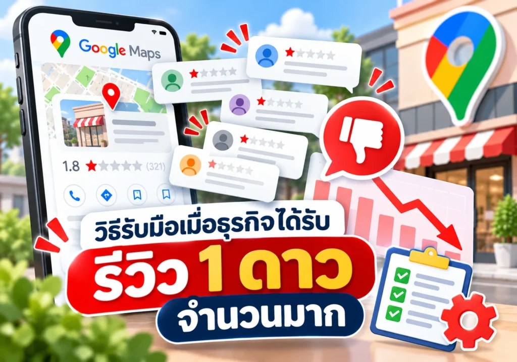 วิธีรับมือเมื่อธุรกิจได้รับรีวิว 1 ดาวจำนวนมากบน Google Maps
